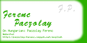 ferenc paczolay business card